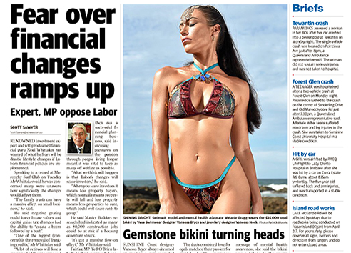 gemstone bikini turning heads Vanessa Nock Sunshine Coast Daily